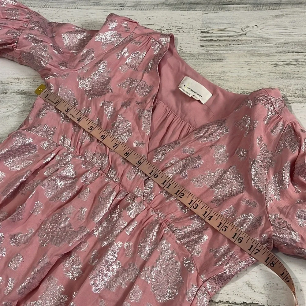 Anthropologie Jolene Jacquard Pink Mini Dress Size XSP - Picture 12 of 13